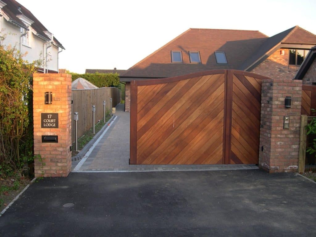 Sliding wooden gate installation Wiltshire