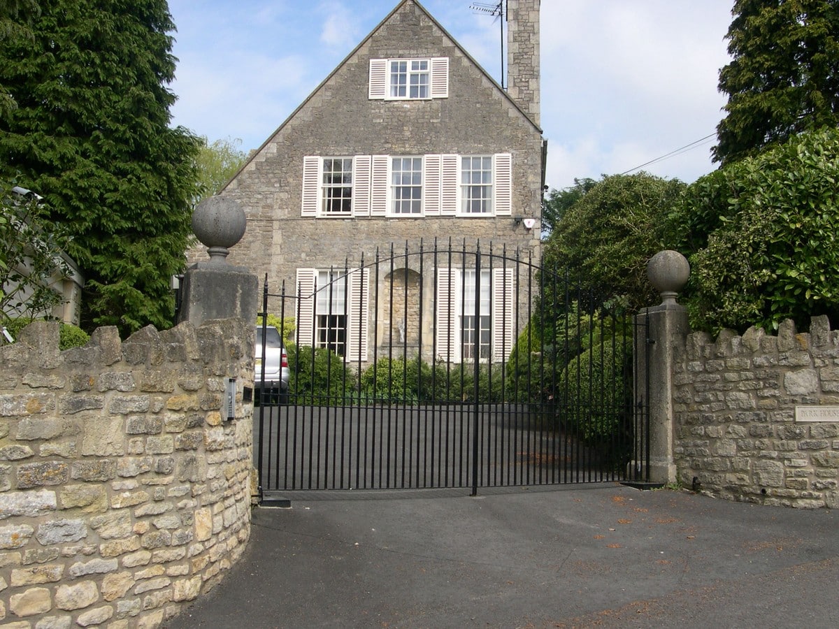 Electric swing gates wrought iron installed in Gloucestershire