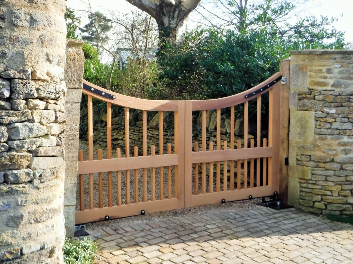 Wooden swing gate installation Gloucestershire